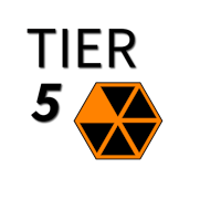 the logo for tier 5 on a black background