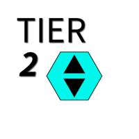 the logo for tier 2 on a black background