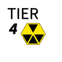 the logo for tier 4 on a black background